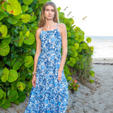 Indie Lace Maxi Dress -  Coastal Blue Floral