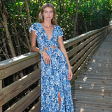 Mora Maxi Dress -  Coastal Blue Floral