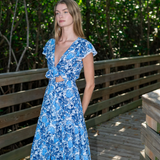 Mora Maxi Dress -  Coastal Blue Floral