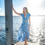 Mora Maxi Dress -  Coastal Blue Floral