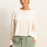 Cross Back Long Sleeve Tee - Whipped Cream