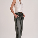 Button Down Shirt With Ruffled Cuff by Elan - White