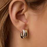 Zoey Mixed Stacked Huggies Hoops - Gold & Silver - by Gorjana