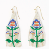 Audrey small seed bead single poppy flower lapis