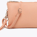 Riley Convertible Cross Body Purse, Wristlet or Clutch - Sherbert