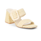 Lucy Straw Two Strap Block Heels By Matisse - French Vanilla