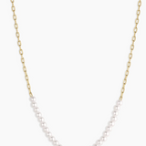 Finley Pearl Row Necklace - Gold - by Gorjana
