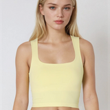Clean Line Square Neck Crop Top by NikiBiki - Pale Banana