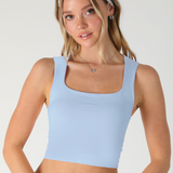 Clean Line Square Neck Crop Top by NikiBiki - Serene Blue