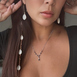Handmade Beaded Earrings - Cowrie Drops