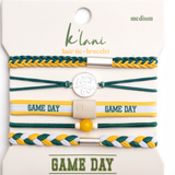 Mixed 5 Pack Hair Ties - Game Day - Green & Yellow - K'lani Hairties