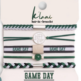 Mixed 5 Pack Hair Ties - Game Day - Green, White, Black - K'lani Hairties