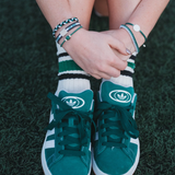 Mixed 5 Pack Hair Ties - Game Day - Green, White, Black - K'lani Hairties