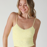 Double Lace Trim Cami by NikiBiki - Pale Banana