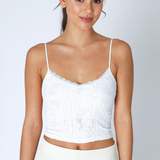 Double Lace Trim Cami by NikiBiki -White