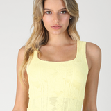 Double Lace Square Crop Top by NikiBiki - Pale Banana