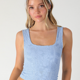 Double Lace Square Crop Top by NikiBiki - Serene Blue