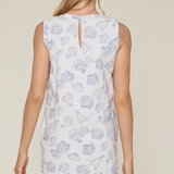 Seashell Print Tank Dress by Wishlist - Blue / White