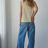 Cream Sweater Tank With Front Ties - By Together