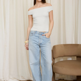 Off Shoulder Sweater Top - Ivory