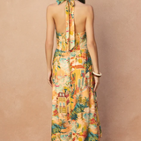 Sunset Isle Halter Neck Midi Dress - Sunset Isle Print