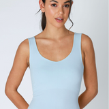 Clean Line Sweetheart Neck Full Length Tank Top by NikiBiki - Breezy Blue