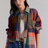 Ashley Plaid Shirt - Free People - Ginger Combo