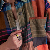 Ashley Plaid Shirt - Free People - Ginger Combo
