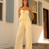 Twist Front Full Length Top - Butter Yellow