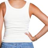 Ribbed Reversible Full Length Tank Top by NikiBiki - Butter Cream