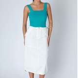 Clean Line Square Neck Crop Top by NikiBiki - Bluebird