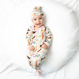 Luxury Bamboo Newborn Baby Gown & Hat Set - Making Waves - Emerson
