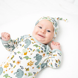Luxury Bamboo Newborn Baby Gown & Hat Set - Manatee - Emerson