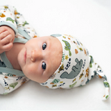 Luxury Bamboo Newborn Baby Gown & Hat Set - Manatee - Emerson