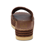 Braided Straw Flatform Straw Slide Sandals - Del Mar - Dark Cocoa Brown