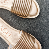 Metallic Slide Sandals - Troller - Gold