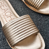 Metallic Slide Sandals - Troller - Gold