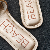 Metallic Slide Sandals - Troller - Gold