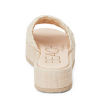 Braided Straw Flatform Slide Sandals - Cairo - Beige
