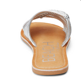 Strappy Knotted Slide  Sandals - Baxter - Silver