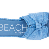 Straw Slide Flatform Sandals - Sunda - Marine Blue