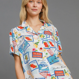 Hawaii Postcards Camp Shirt