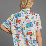 Hawaii Postcards Camp Shirt