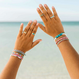 Pura Vida -  Puka Shell Turquoise Chip Stretch Bracelet