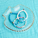 Pura Vida -  Puka Shell Turquoise Chip Stretch Bracelet