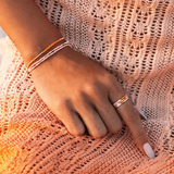Pura Vida Bracelets - Mixed Seed Bead Stretch Bracelets -  Pack of 3 - Orange