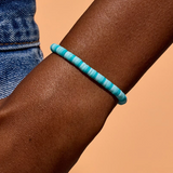 Pura Vida Bracelets - Seascape Vinyl Stretch Bracelet -  TIDS Blue