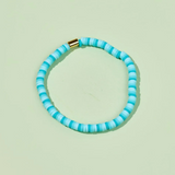 Pura Vida Bracelets - Seascape Vinyl Stretch Bracelet -  TIDS Blue