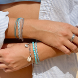 Pura Vida Bracelets - Seascape Vinyl Stretch Bracelet -  TIDS Blue