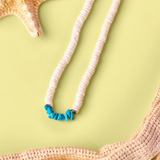 Pura Vida -  Puka Shell Turquoise Chip Choker Necklace